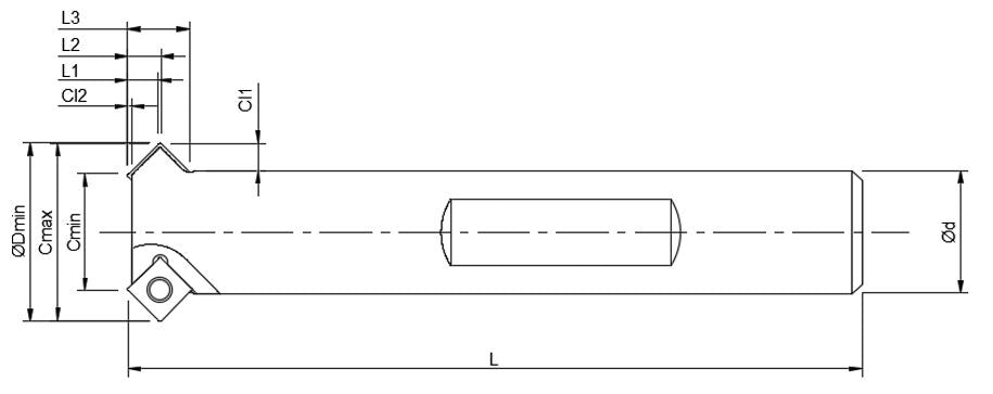 Ø28mm Front/Back Chamfering Tool (45 DEG)