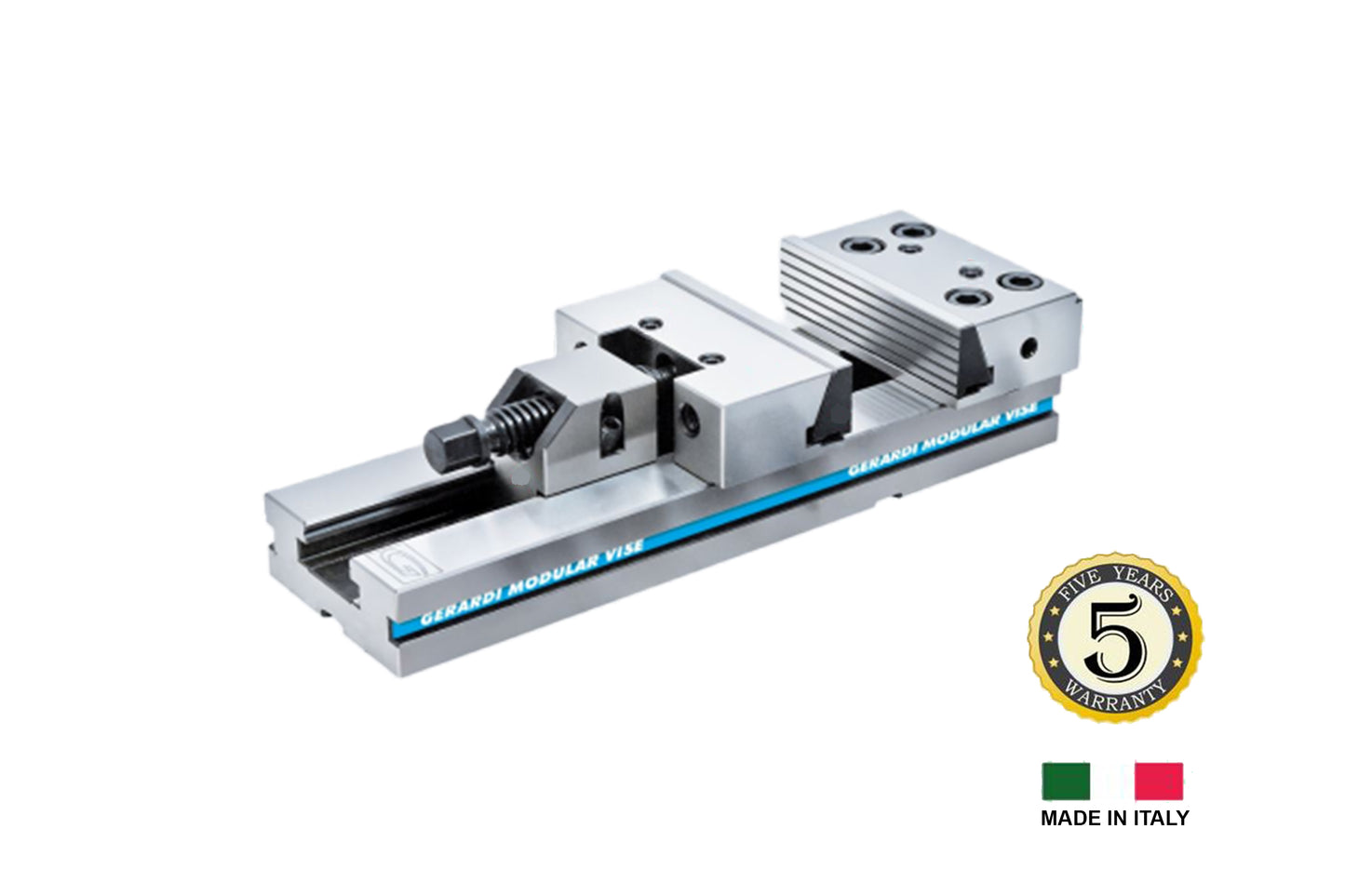 Gerardi Standard Precision Modular Vice with Solid Guided Movable Jaw (Width = 125mm, Opening = 150mm)